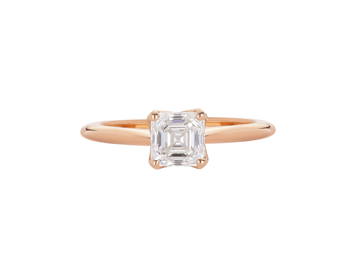 A.G square emerald asscher cut diamond
