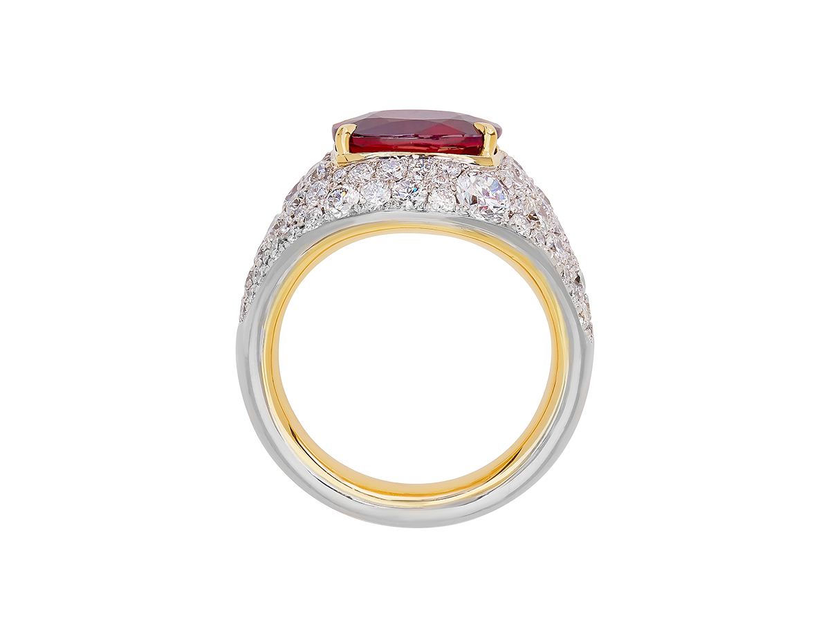 A.G custom random pave diamond and Ruby.