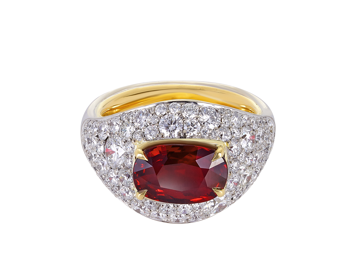A.G custom random pave diamond and Ruby.