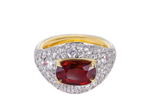 A.G custom random pave diamond and Ruby.