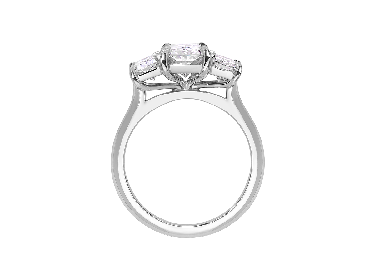 A.G radiant cut trilogy with half round band.