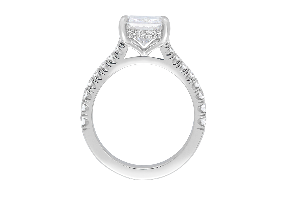 A.G 3.01ct radiant cut diamond engagement ring.