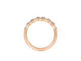 Front view of A.G Designer Jeweller signature custom made and designed emerald and oval cut alternating diamond half eternity band.