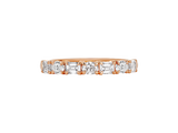 A.G Designer Jeweller signature custom made and designed emerald and oval cut alternating diamond half eternity band.