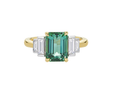 A.G tourmaline and diamond step style ring