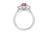 Pink Sapphire and Diamond Trilogy Ring