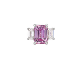 Pink Sapphire and Diamond Trilogy Ring