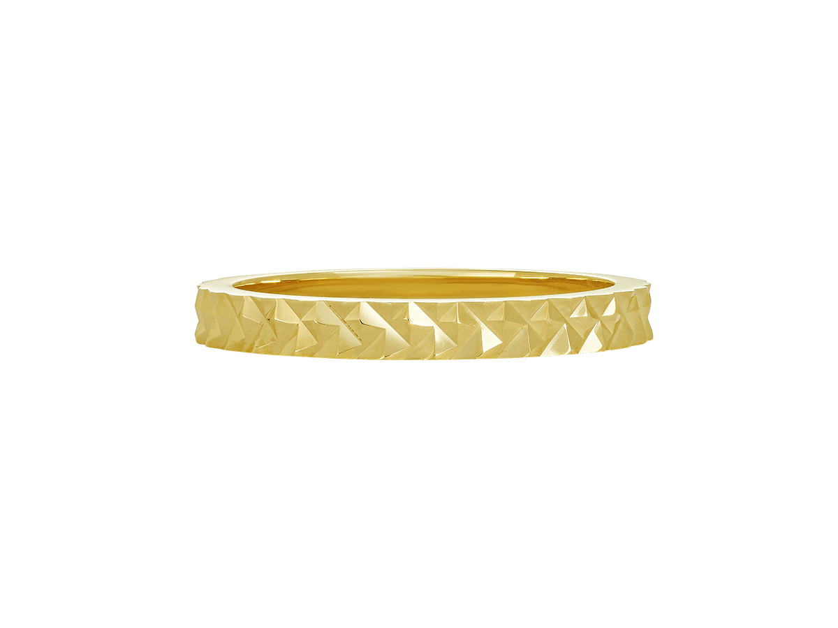 A.G round brilliant cut diamond bead set claw band.