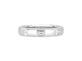 A.G hammer set emerald cut wedding band in Silver.