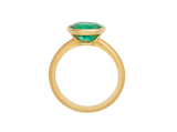 Side view of A.G 1.79ct oval cut Zambian emerald ring