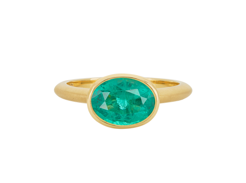 A.G 1.79ct oval cut Zambian emerald ring