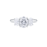 2ct Oval Cut Diamond Trilogy Engagement Ring