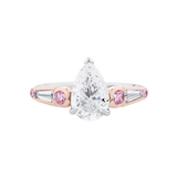 Pear Cut Diamond and Pink Diamond Ring
