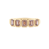 Emerald Cut Champagne Diamond Bezel Eternity Band
