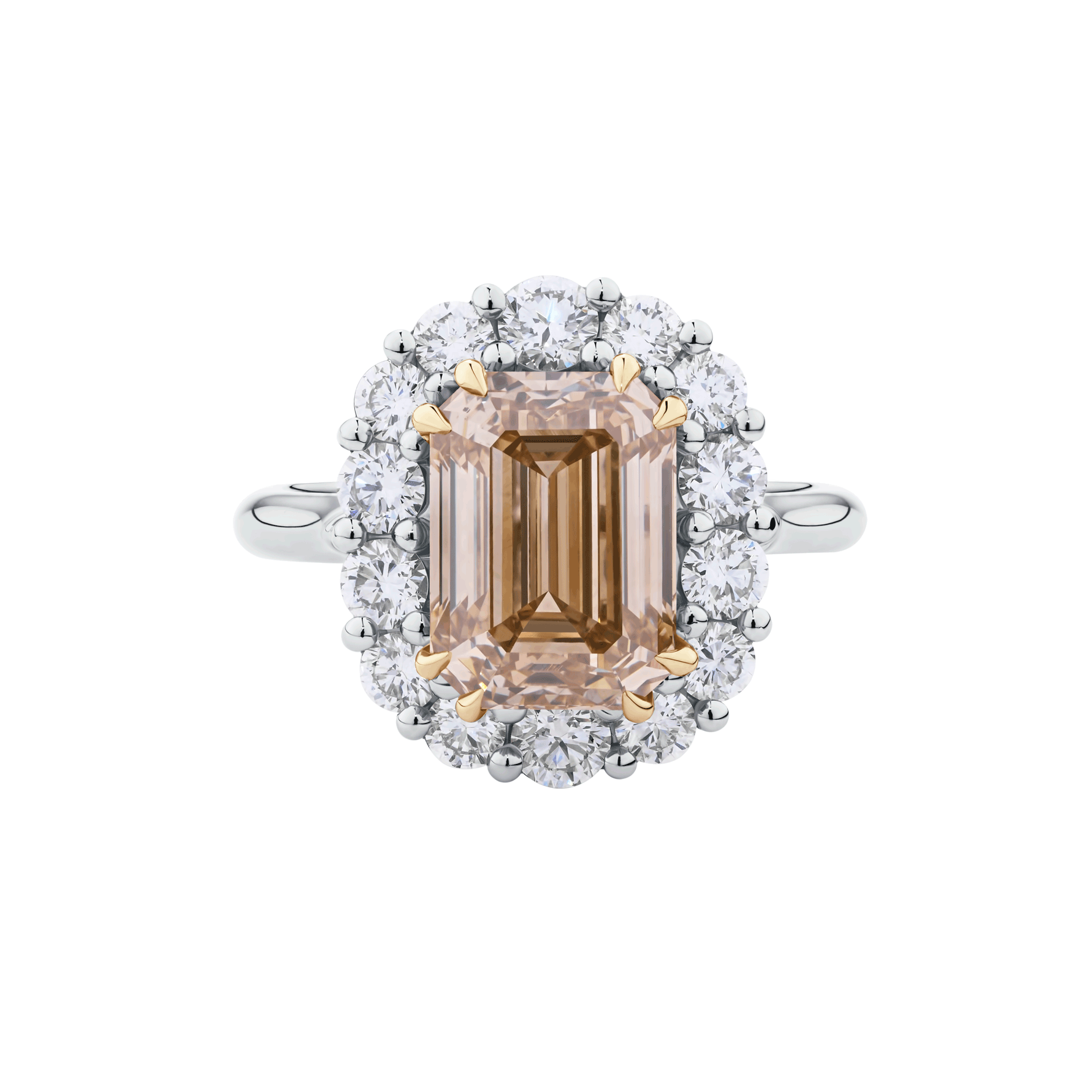 4.31ct Champagne Diamond Cluster Ring