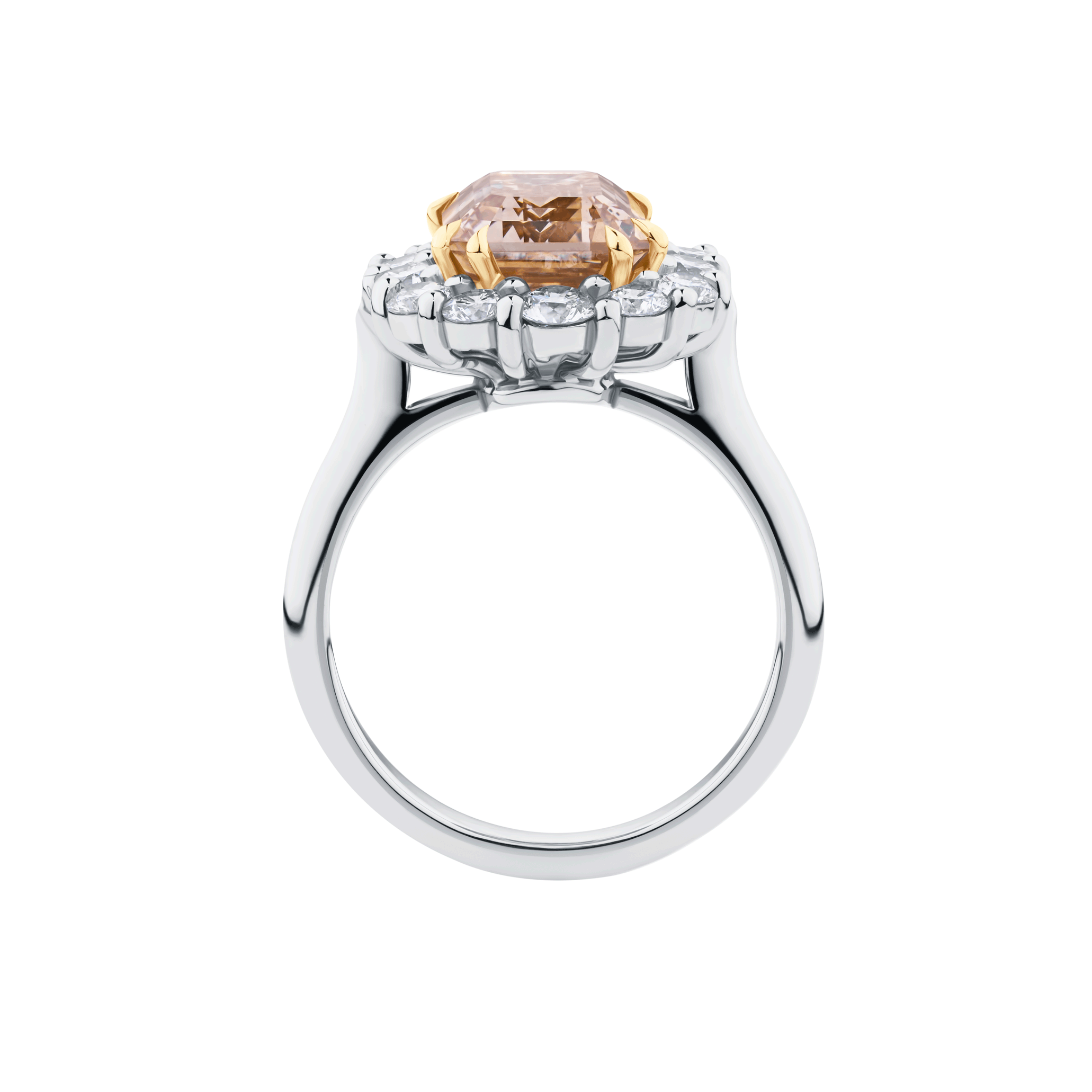 4.31ct Champagne Diamond Cluster Ring