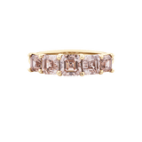 3.43ct Asscher Cut Champagne Diamond Eternity Band