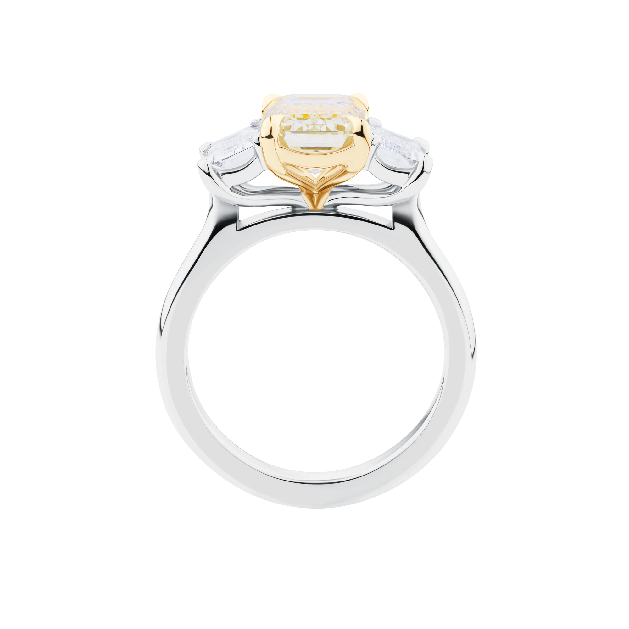 Light Fancy Yellow Trilogy Engagement Ring