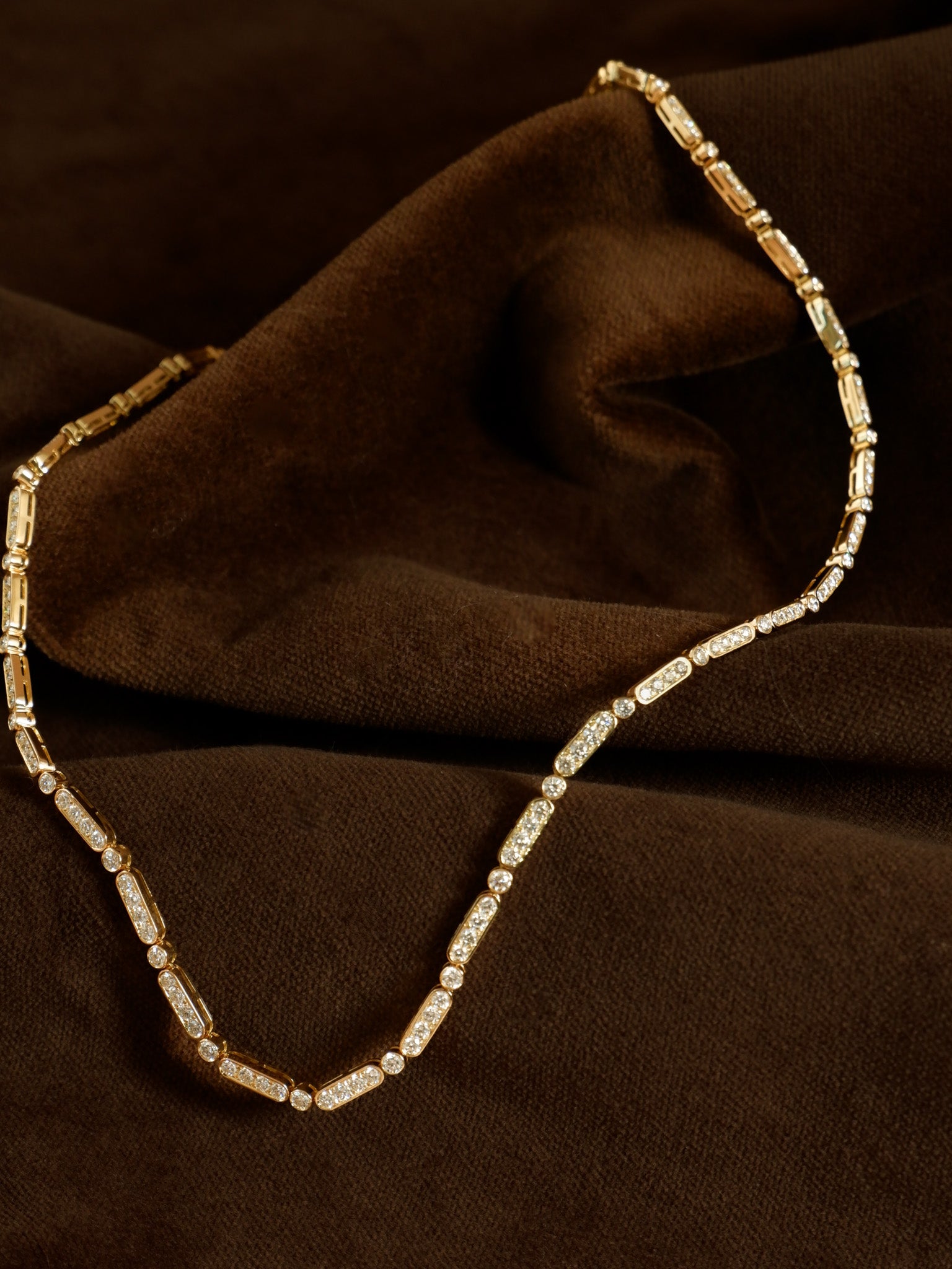 Grain Set Diamond Necklace