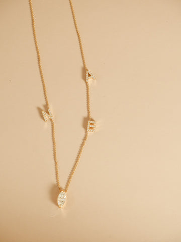 Diamond Pendant with Petit Letters