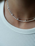 Diamond Drop Necklace | White