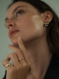 Emerald and Diamond Fan Earrings