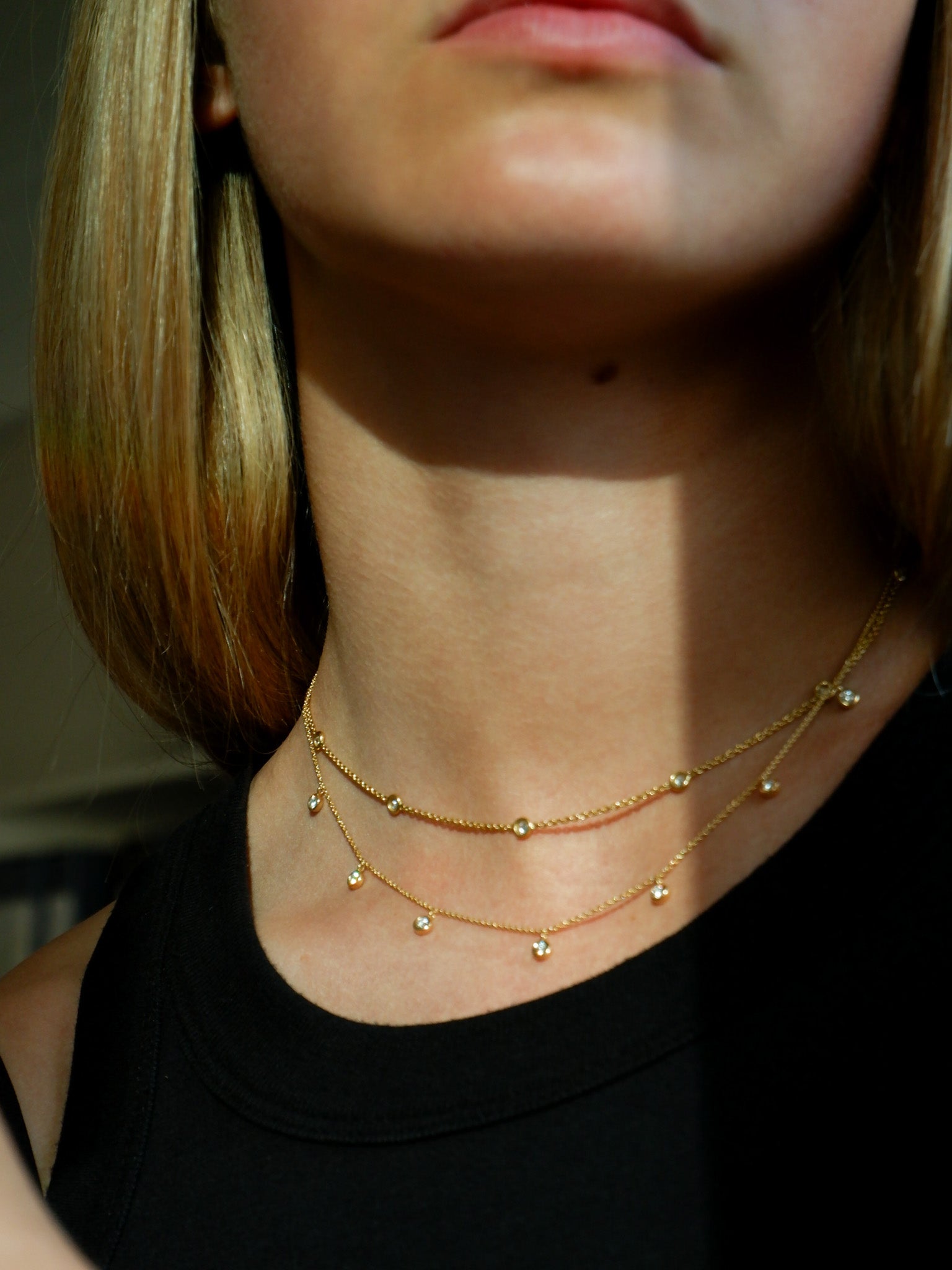 Diamond Drop Necklace | Yellow
