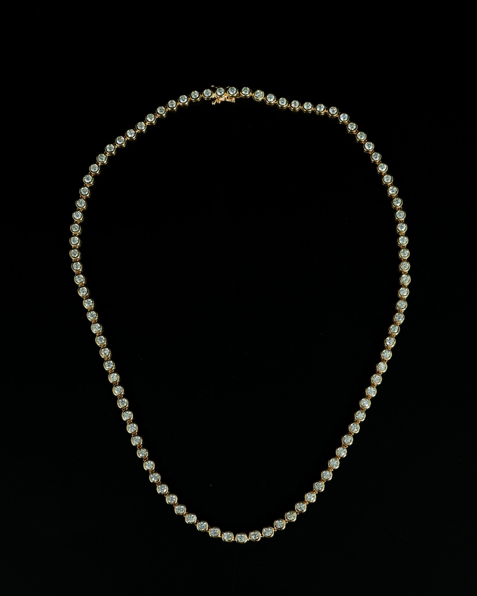 Bezel Set Round Diamond Tennis Necklace