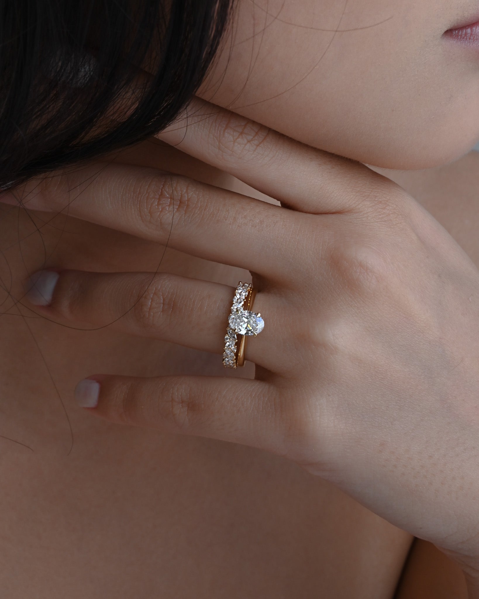 1ct Oval Cut Diamond Hidden Halo