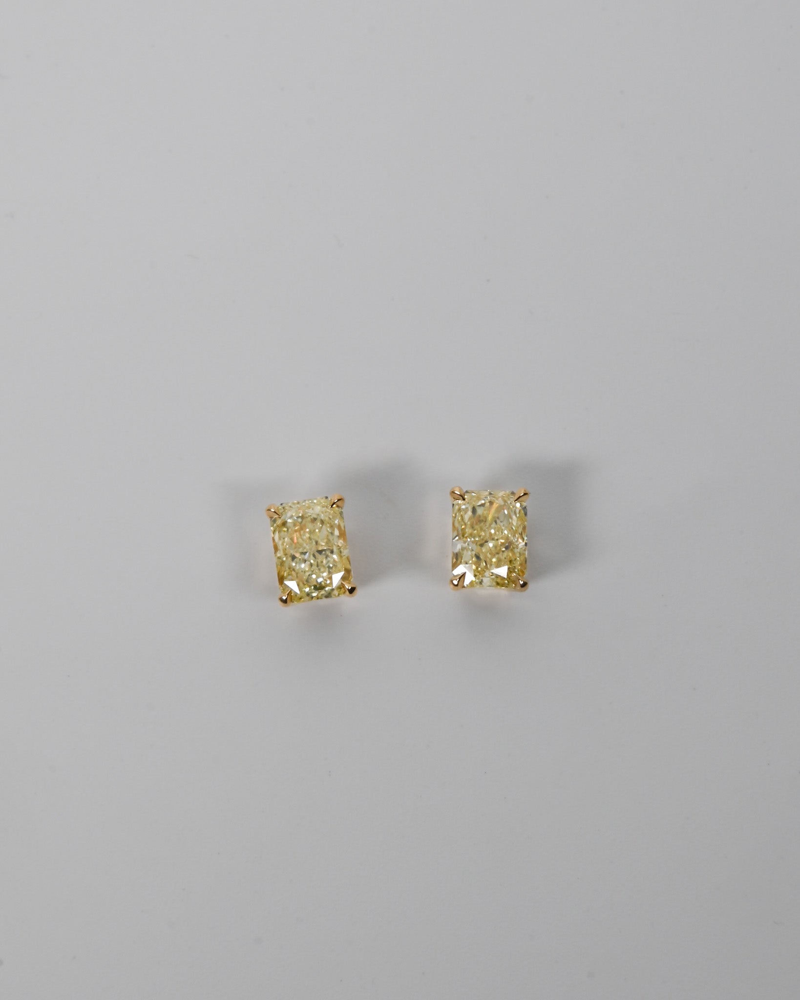 Radiant Cut Yellow Diamond Studs