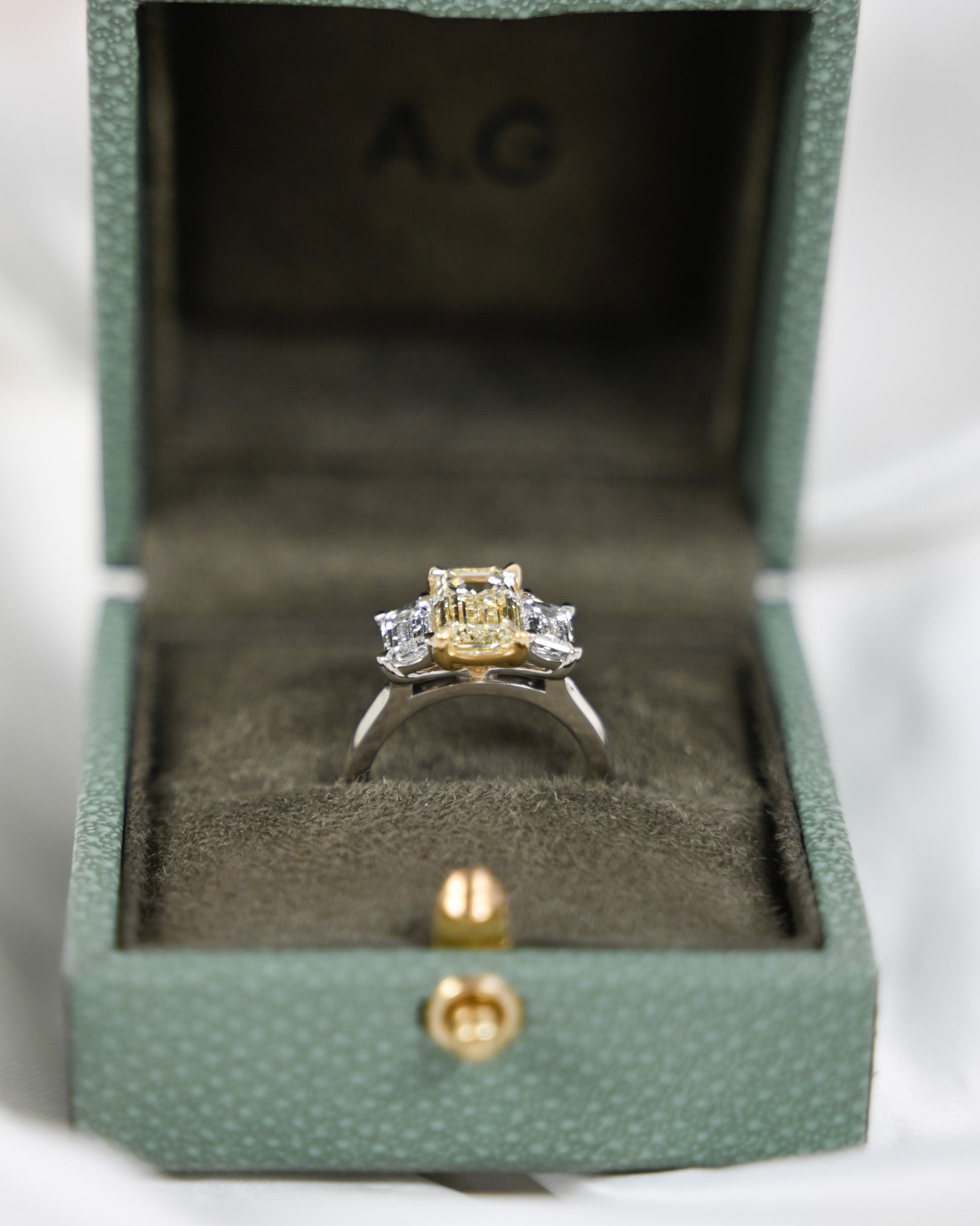 Light Fancy Yellow Trilogy Engagement Ring