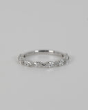 A.G signature marquise diamond V claw women's wedding band on white background.