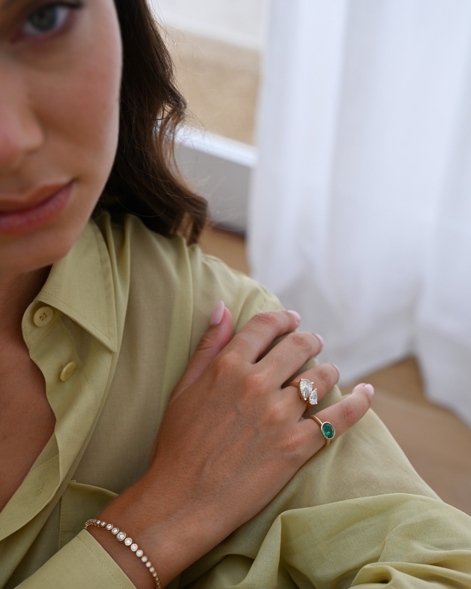 Bezel Set Diamond Bracelet | Graduated