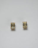 Emerald Cut Yellow Diamond Studs