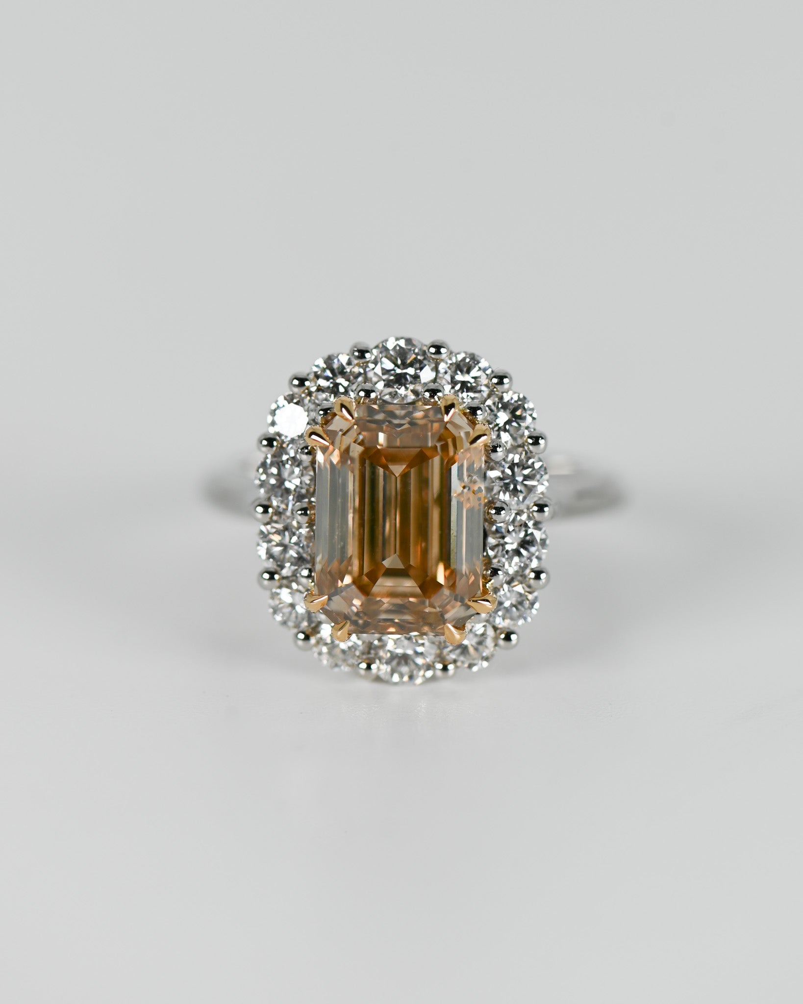 4.31ct Champagne Diamond Cluster Ring