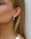 Emerald Cut Diamond Hoops