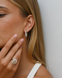 Emerald Cut Diamond Hoops
