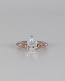Pear Cut Diamond and Pink Diamond Ring