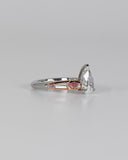 Pear Cut Diamond and Pink Diamond Ring