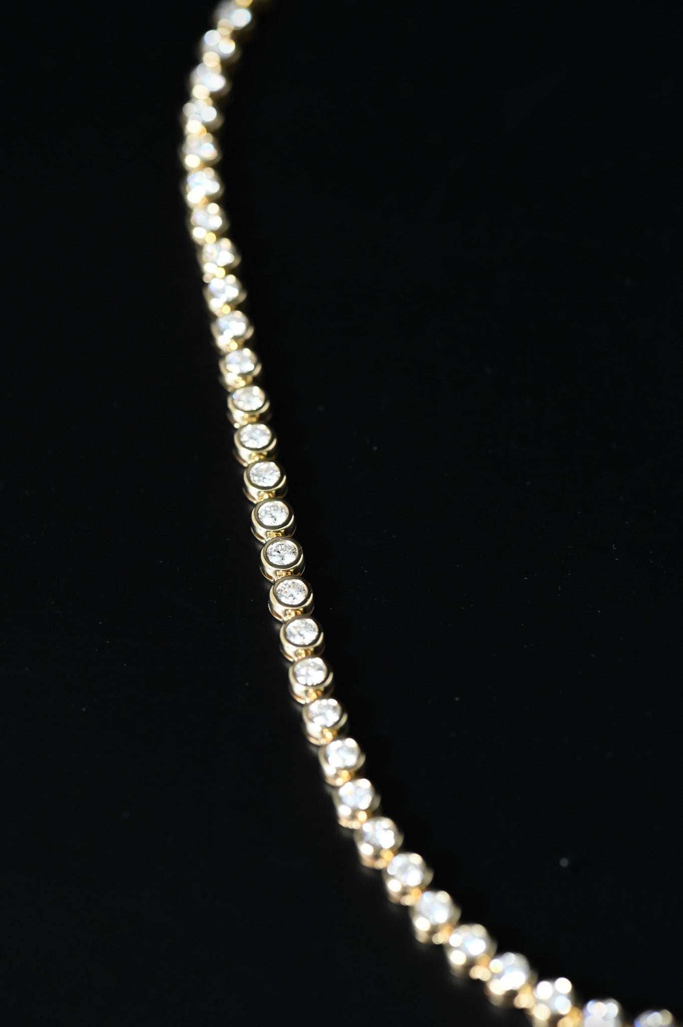Bezel Set Round Diamond Tennis Necklace
