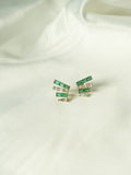 Emerald and Diamond Fan Earrings