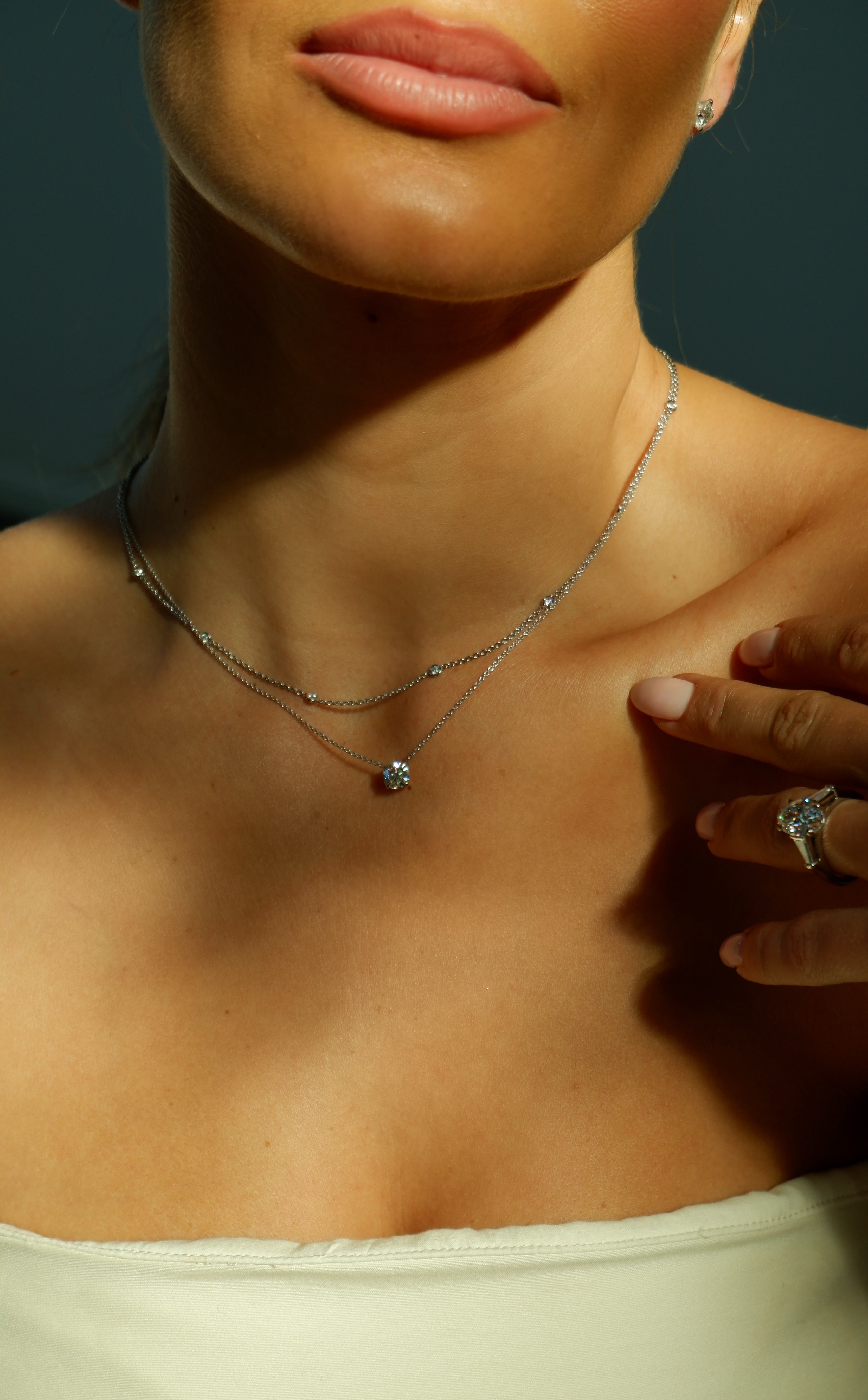 1ct Floating Diamond Pendant