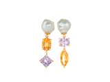 Pastel Sapphire Trio Drop Earrings