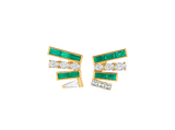 Emerald and Diamond Fan Earrings