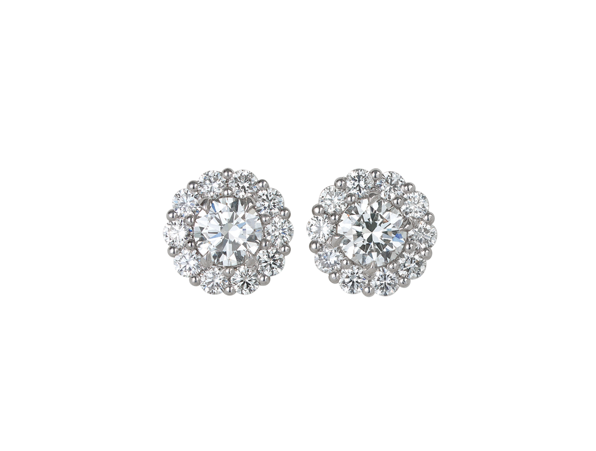 1ct Diamond Halo Studs