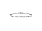 A.G Designer Jeweller custom made alternating tri diamond tennis bracelet in white gold.