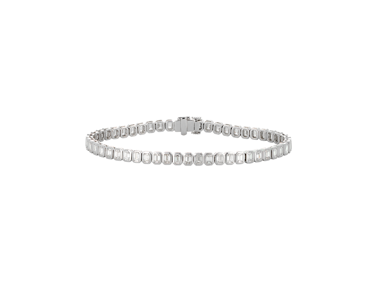 Emerald Cut Diamond Bezel Bracelet