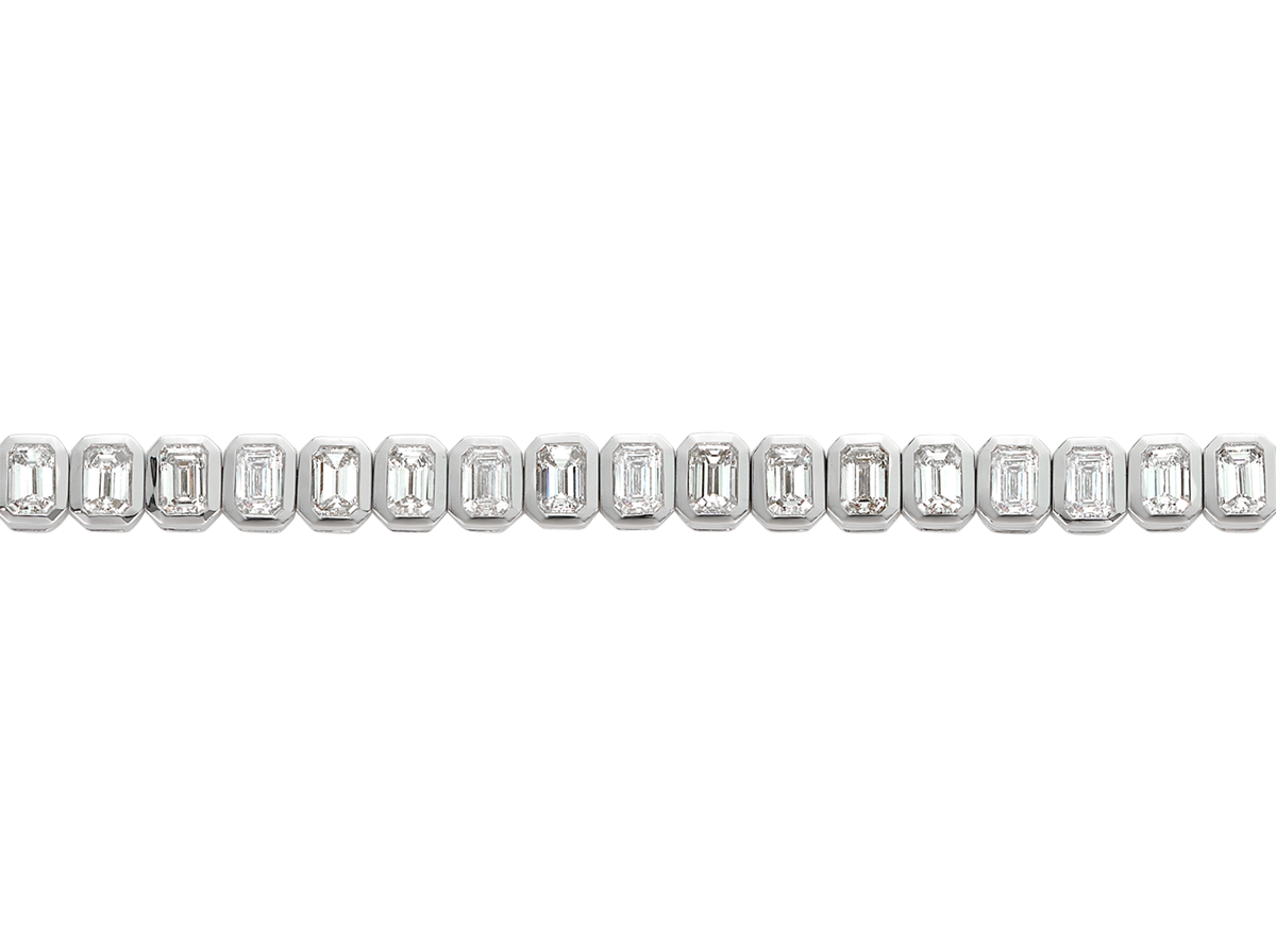 Emerald Cut Diamond Bezel Bracelet