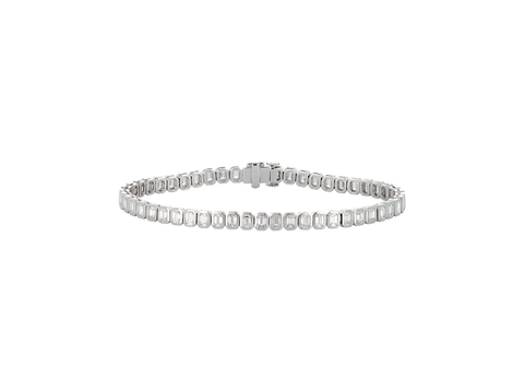 Emerald Cut Diamond Bezel Bracelet