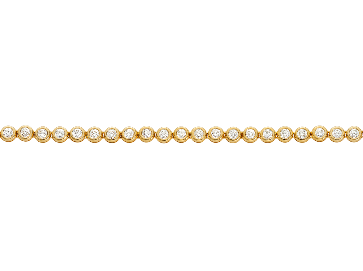 Bezel Set Round Diamond Tennis Necklace